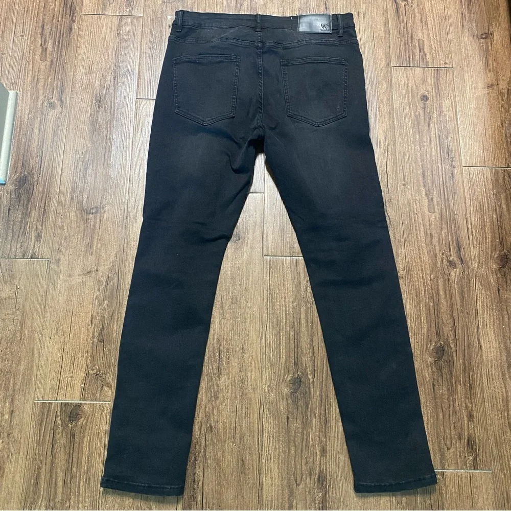 Men's Distressed Black Jeans 36x32 skinny